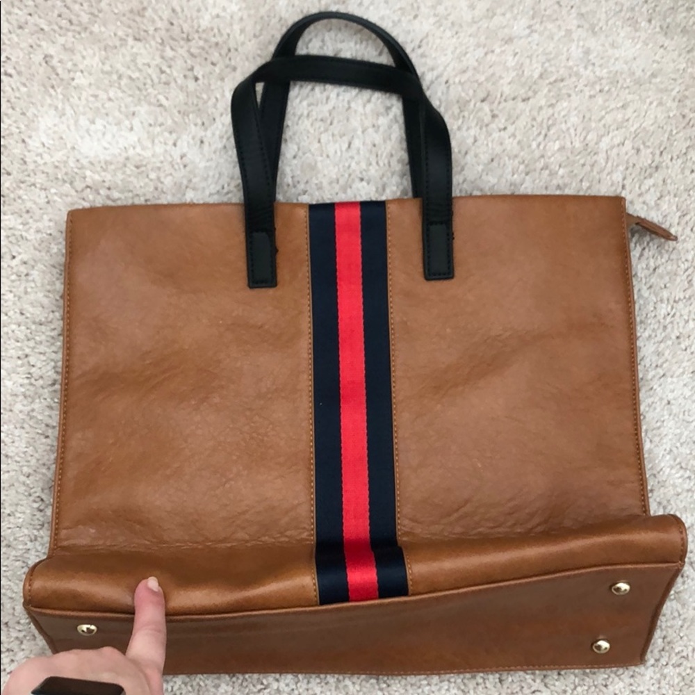 COPY - Barely used brown faux leather bag with st…